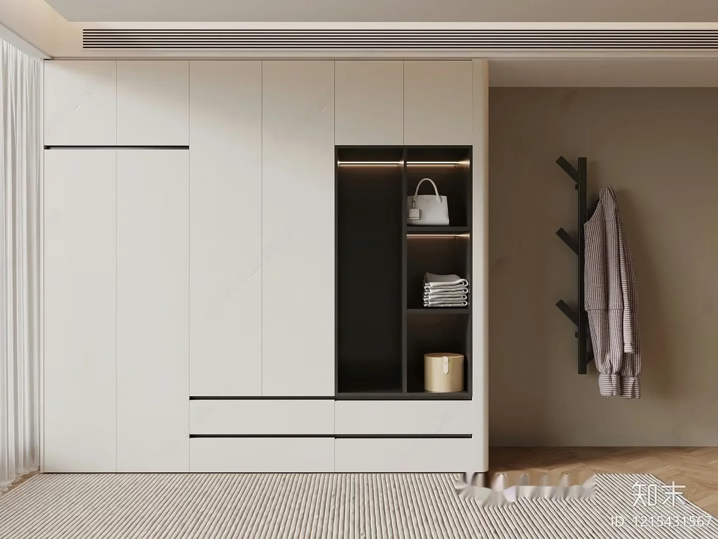 Modern Minimalist Closet 3D Model – 12821 – VRAY Render