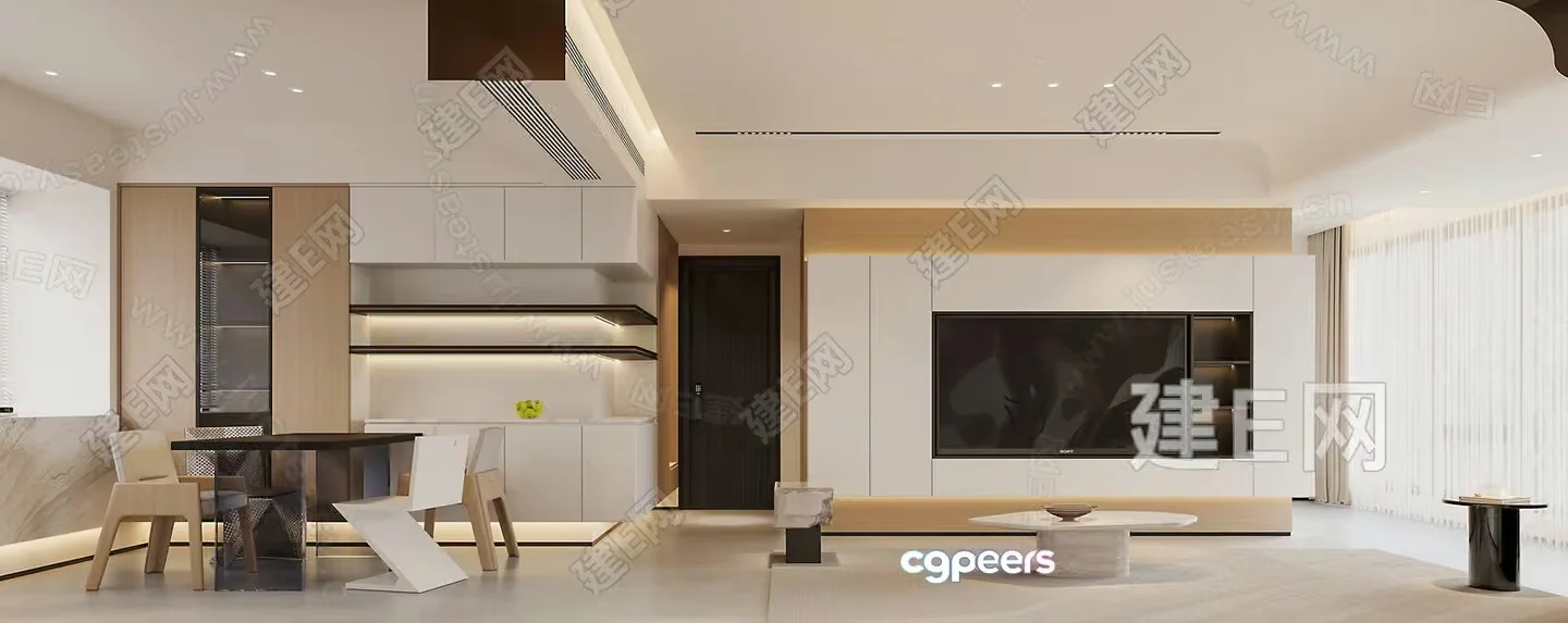 Modern Living Room 3D Model – 10550 – VRAY Render