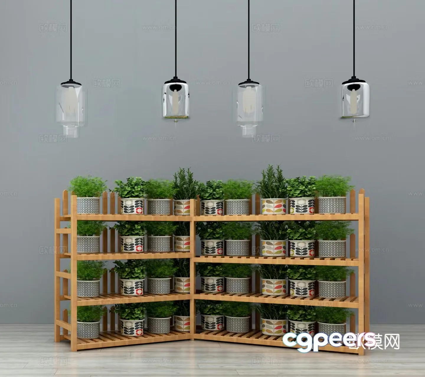 Modern flower stand storage rack decorative rack flower stand potted plant 3d model