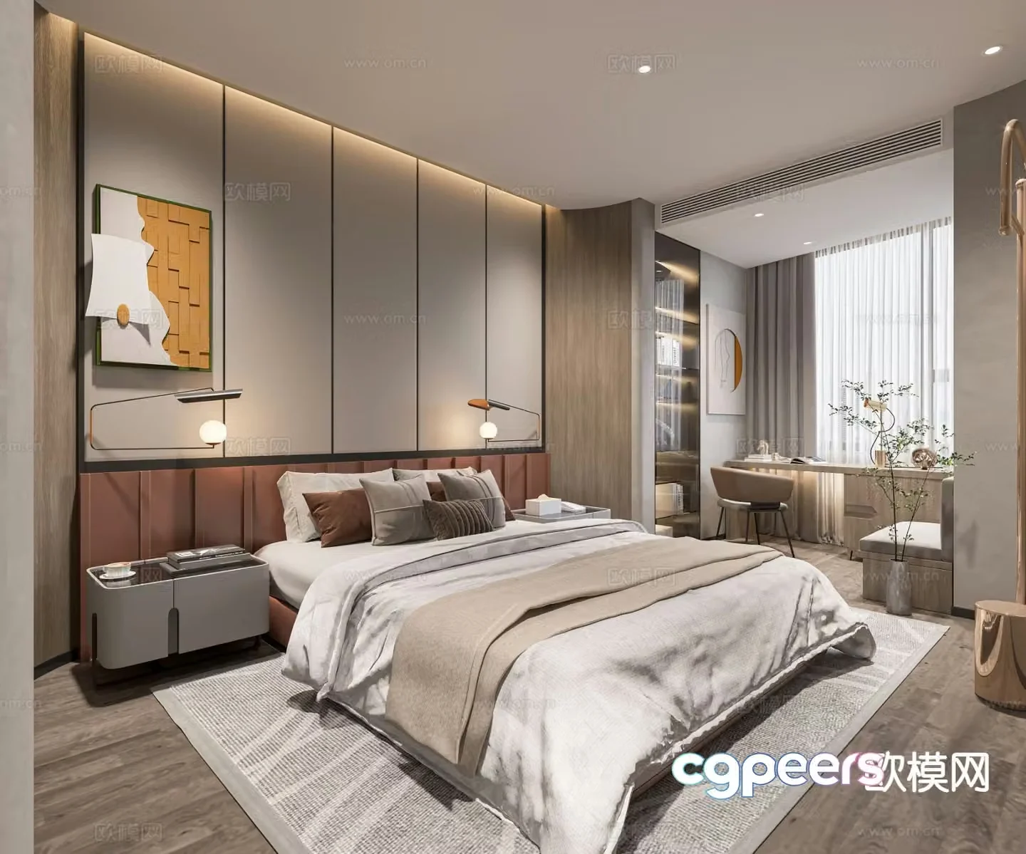 Modern bedroom master bedroom 3d model