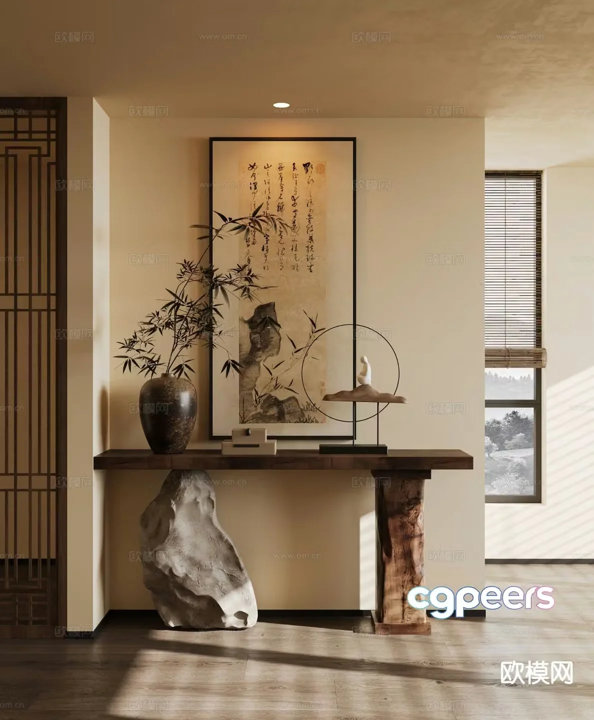 3D model of new Chinese-style Duanjingtai entrance strip