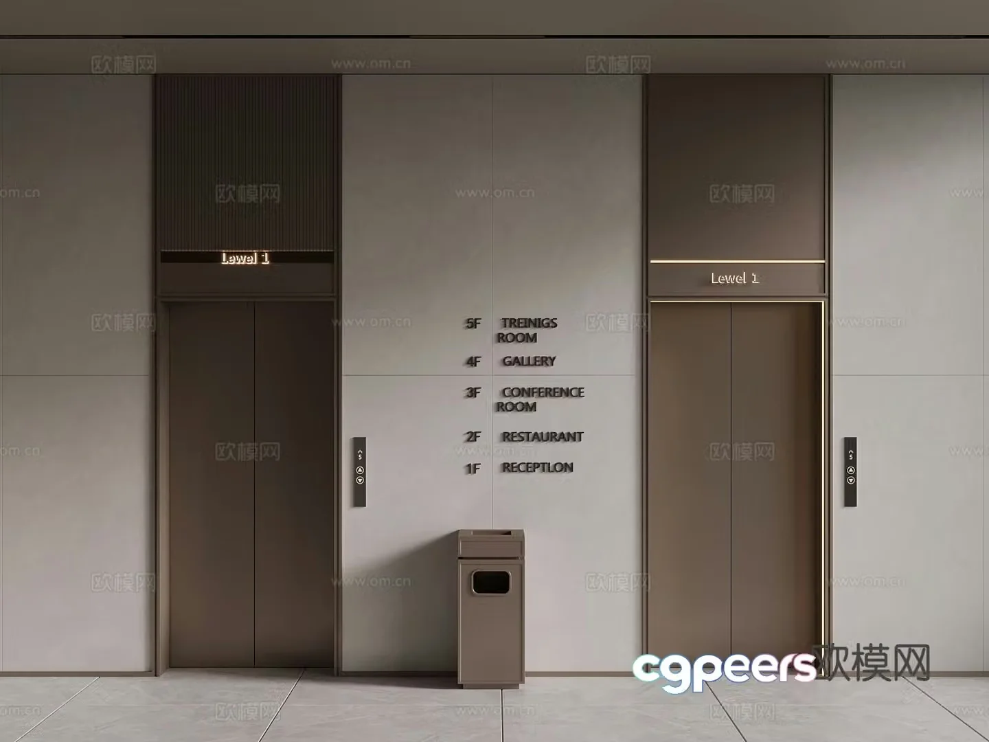 Modern elevator 3d model