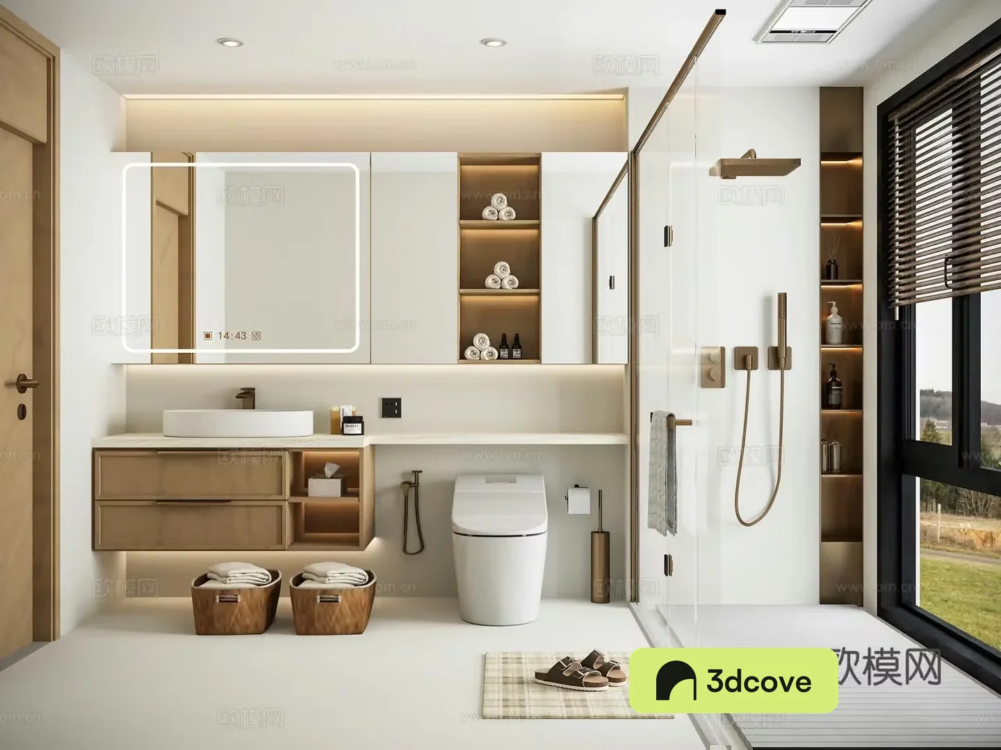 Modern medieval bathroom