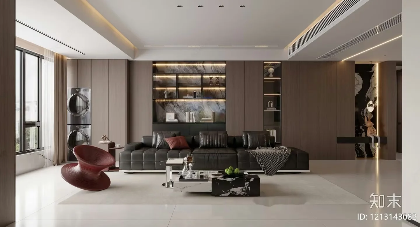 Modern Living Room 3D Model – 2434 – VRAY Render