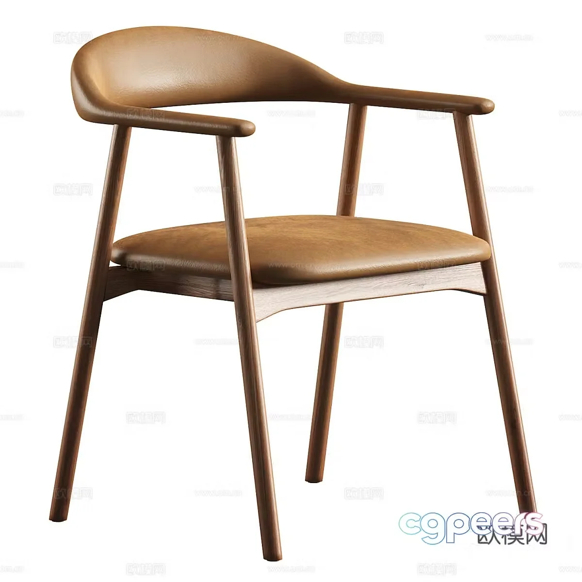 New Chinese style cloth chair leather chair 3d model