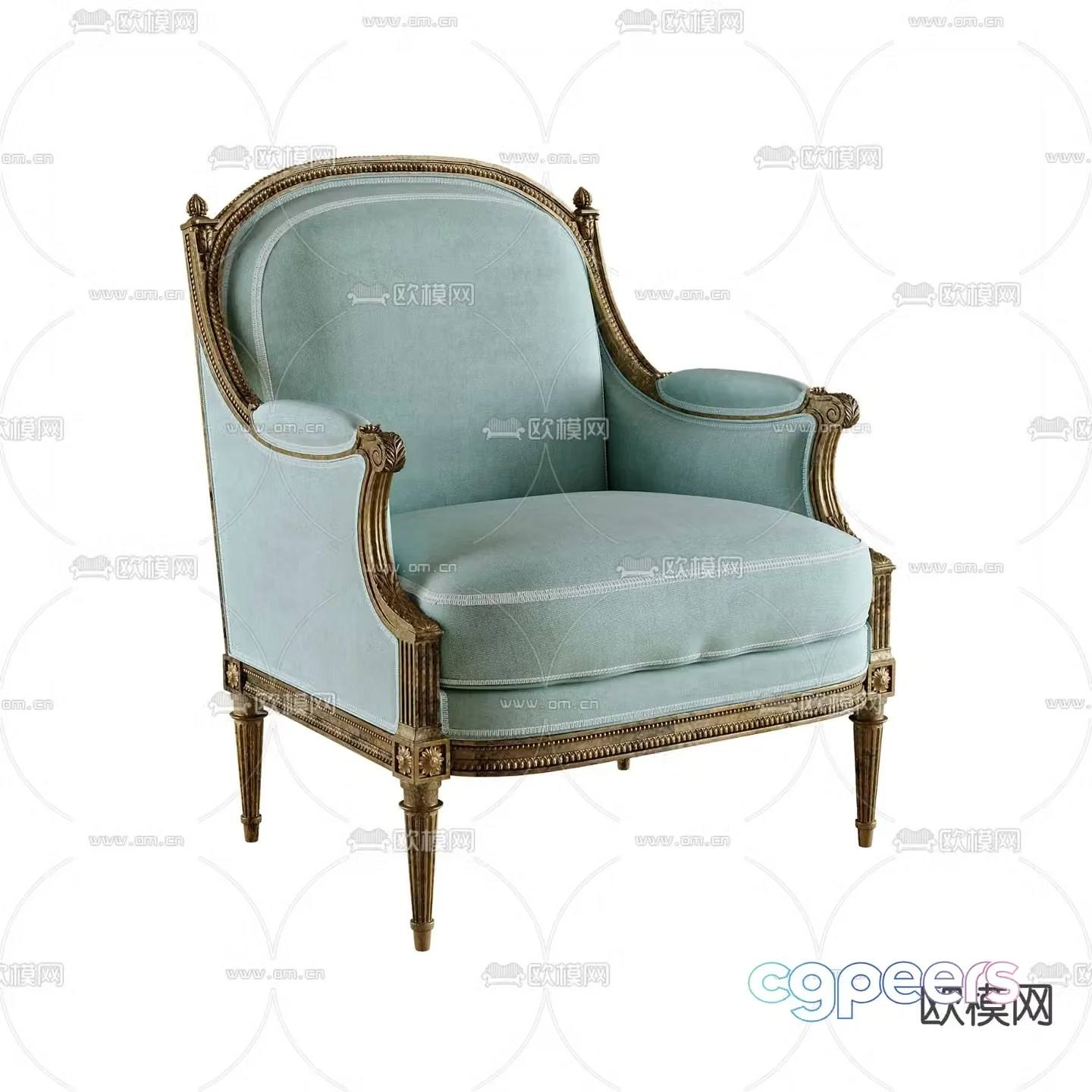 American sofa chair leisure chair 3d model