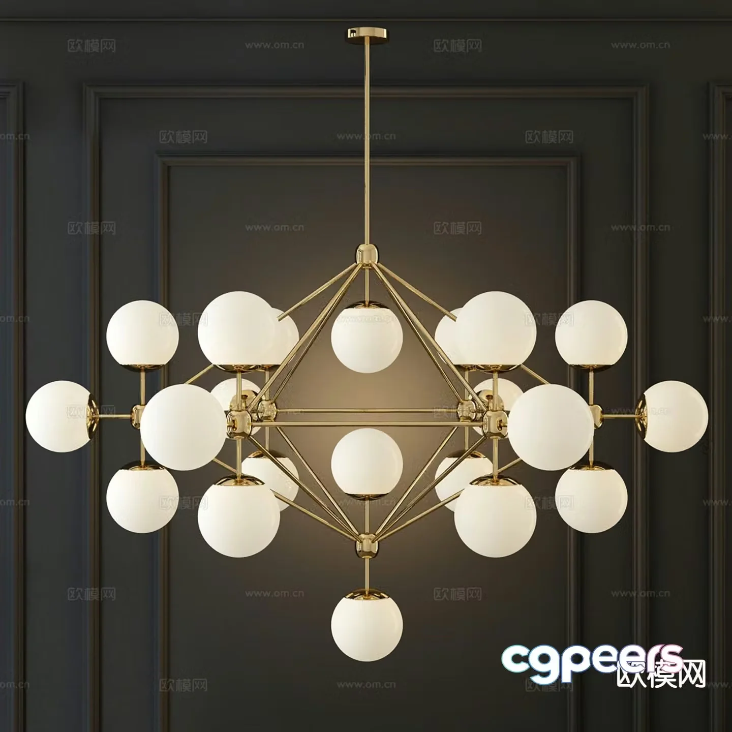 Light luxury multi-head chandelier indoor chandelier 3d model