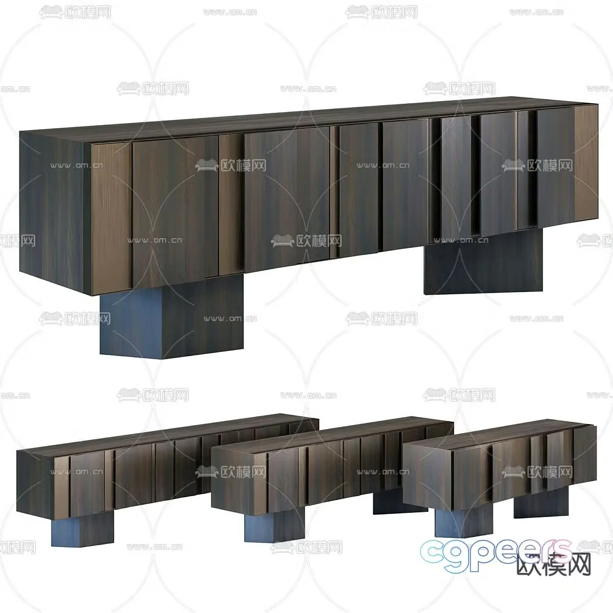 Fractal side cabinet TV cabinet 3d model