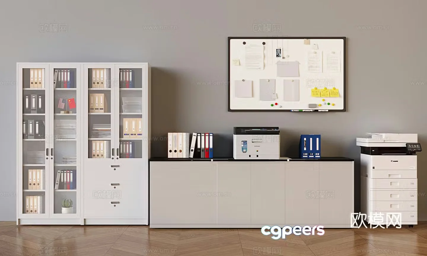 Iron file cabinet file cabinet printer copier 3d model