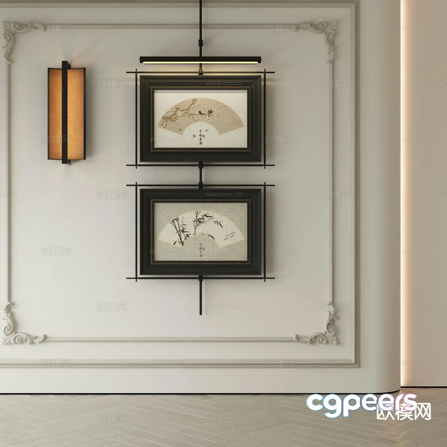 New Chinese style decorative painting 3d model