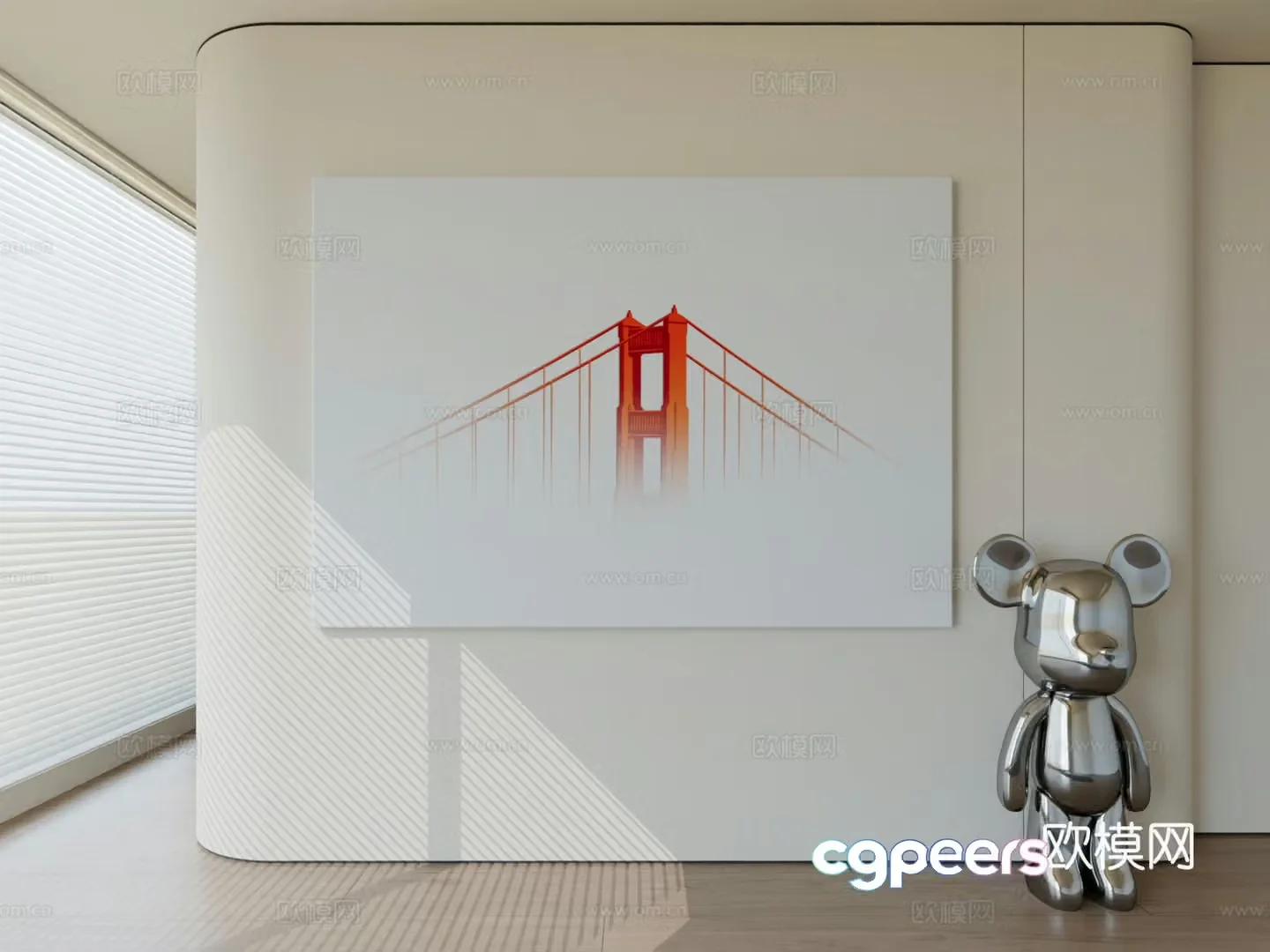 Modern minimalist hanging painting abstract art hanging painting 3d model