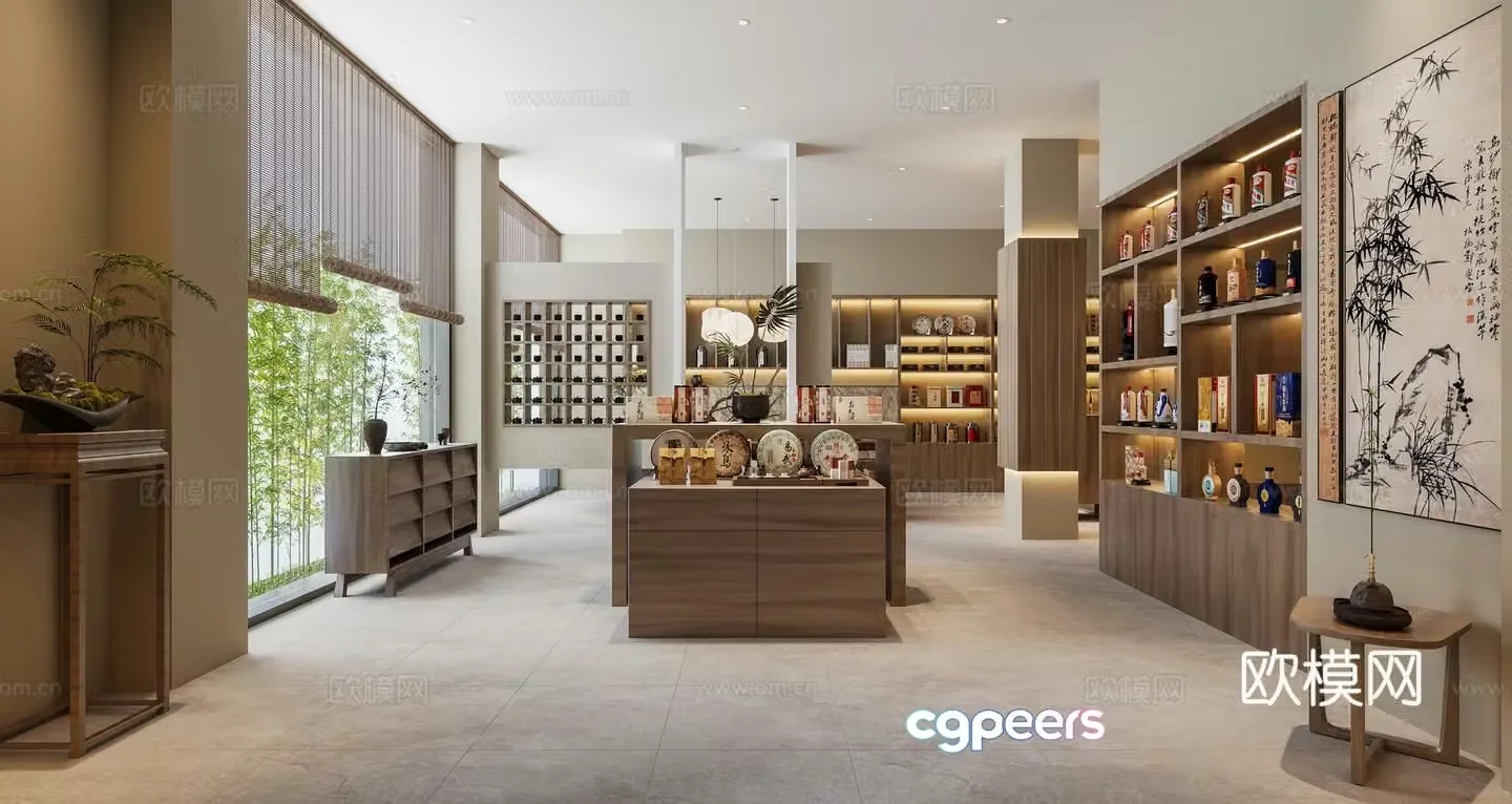 New Chinese Tea Hotel 3D Model