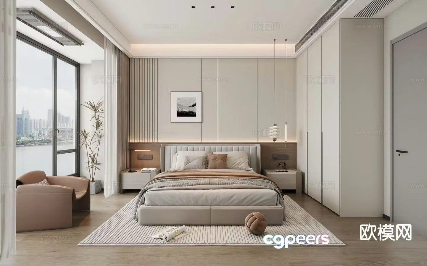 Modern bedroom master bedroom 3d model