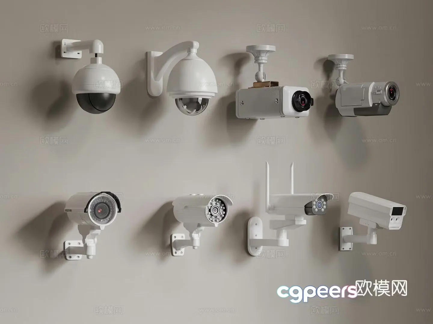 Modern projection surveillance camera 3d model