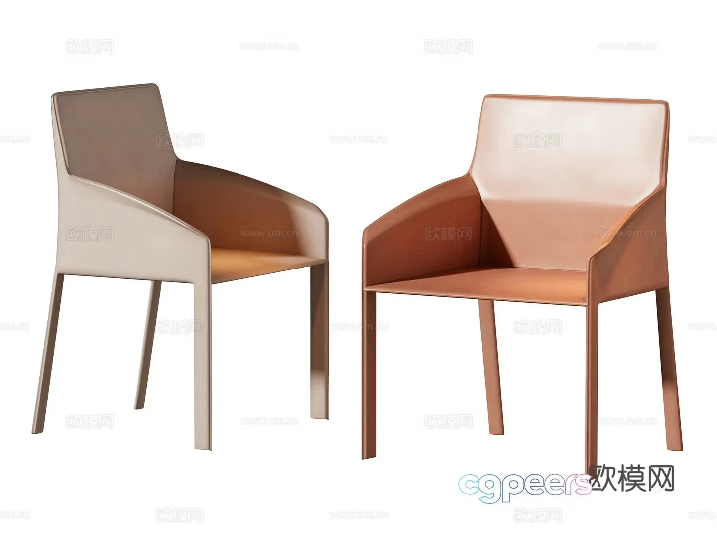 Modern single chair dining chair 3d model