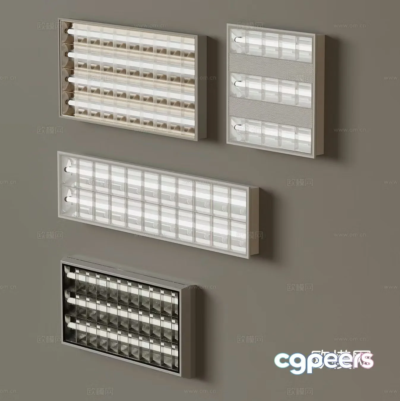 Modern grille light 3d model