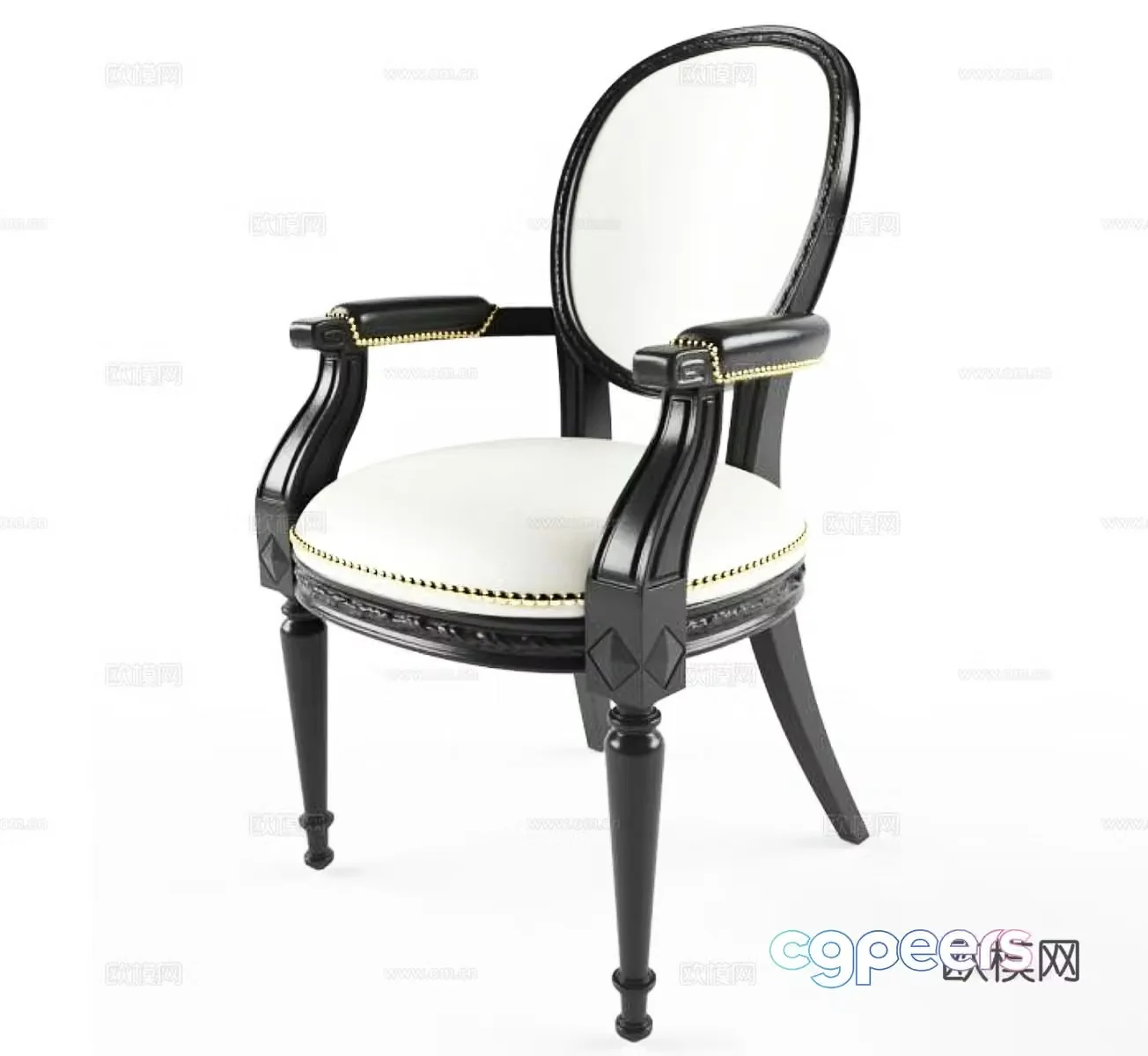 Simple European single chair European single chair American single chair Simple European dining chair Classical dining chair Retro dining chair 3d model