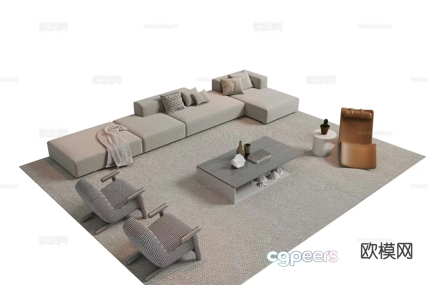 Modern sofa set 3d model