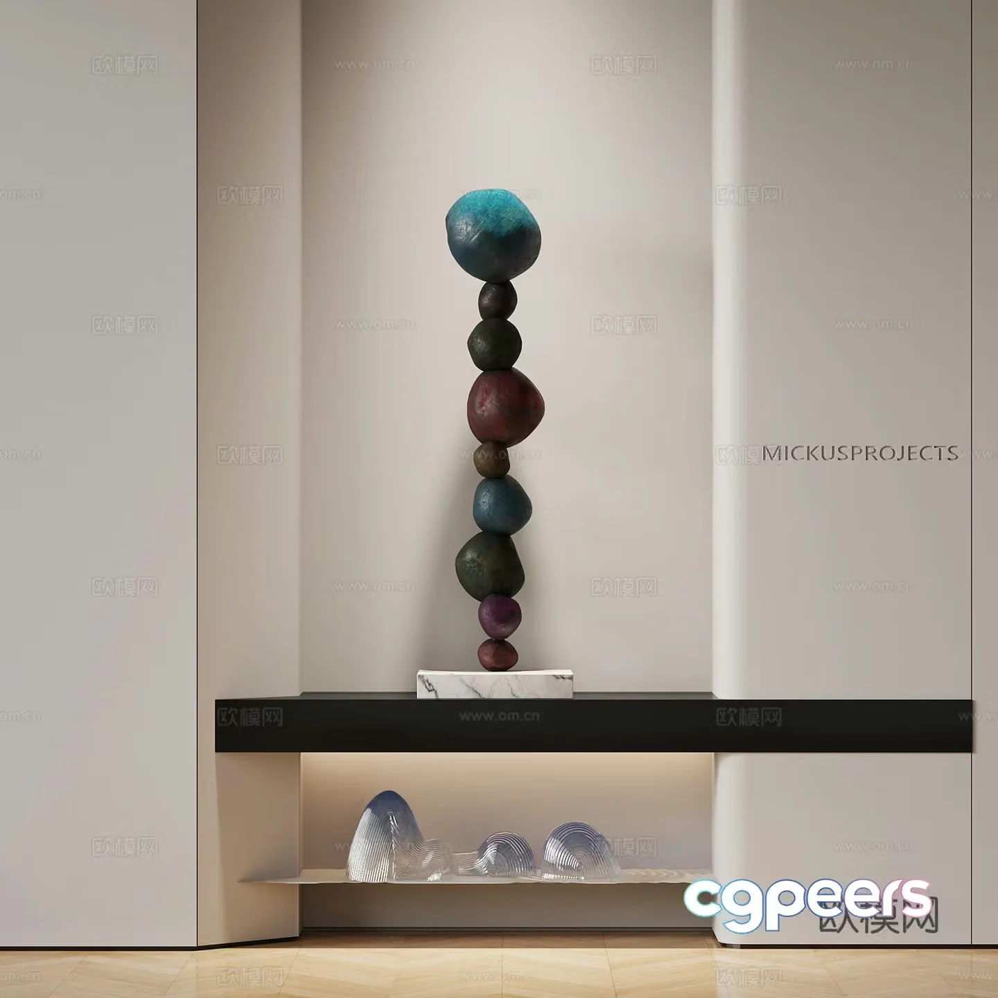 Ornaments Modern sculpture ornaments Indoor ornaments Stone 3d model