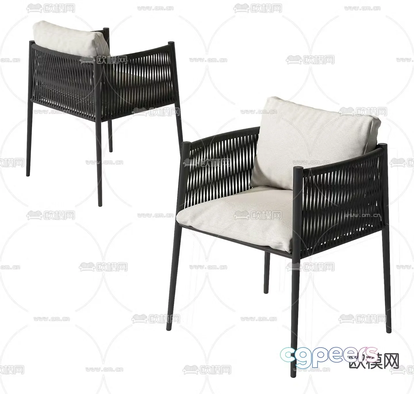Modern dining chair seat 3d model