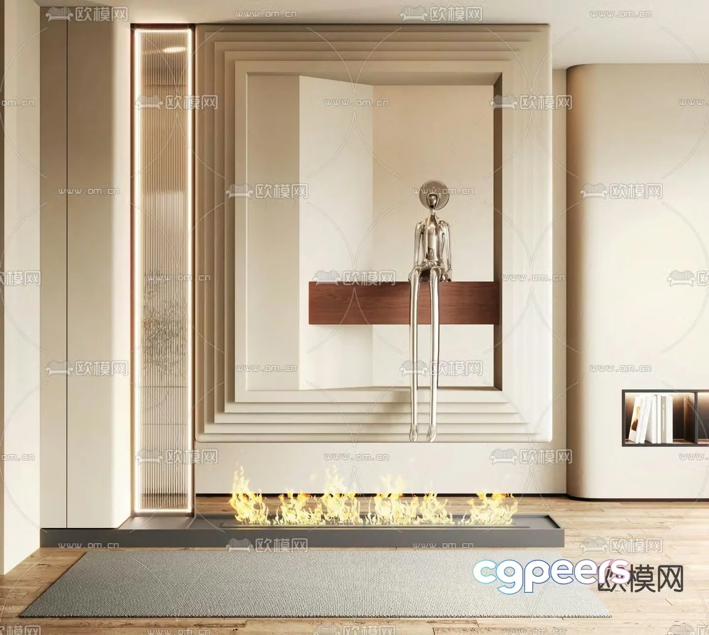 Entrance partition Fireplace partition 3d model