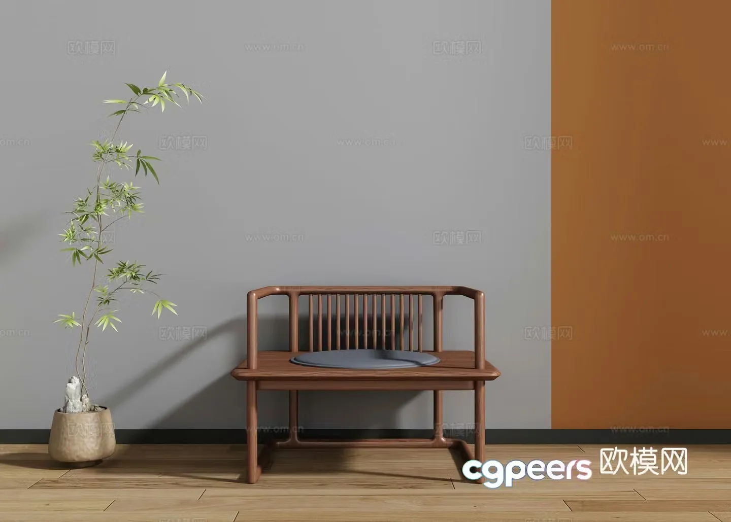 New Chinese Zen Chair 3D Model
