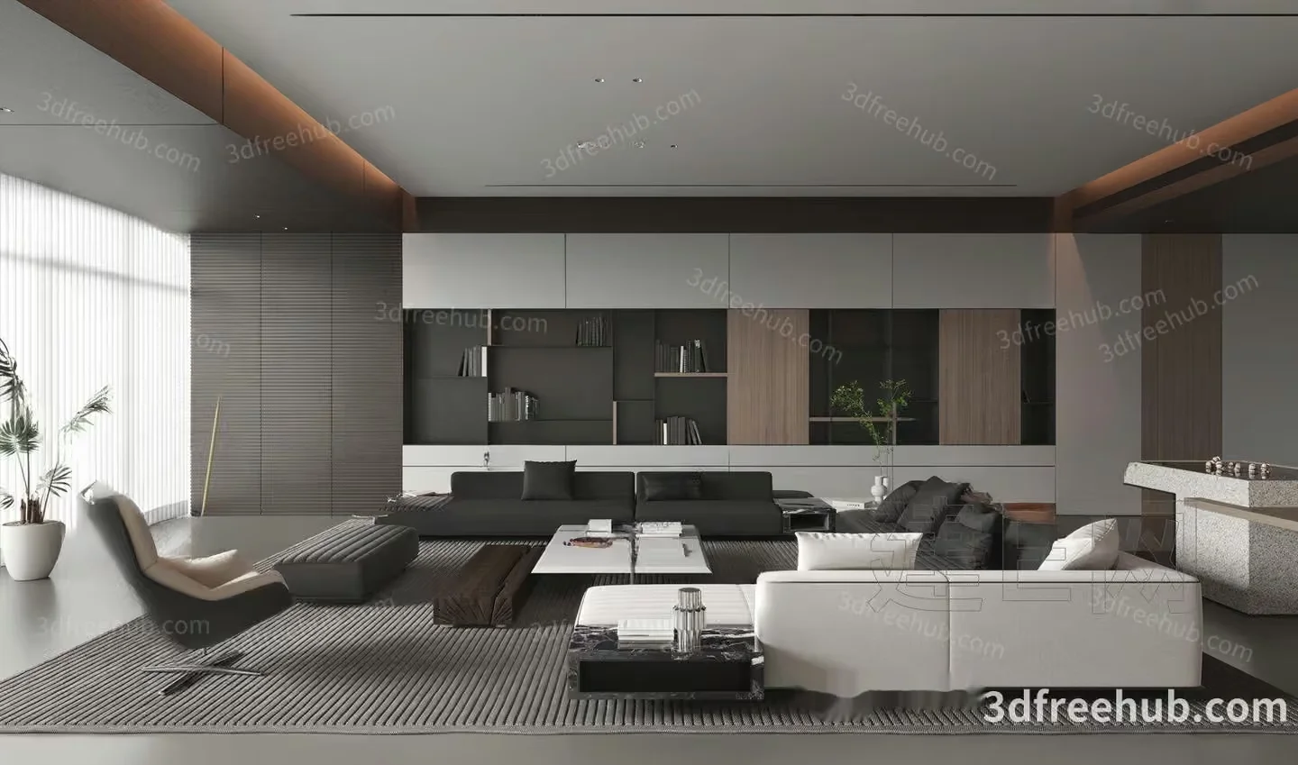 Modern Living Room 3D Model – 21119 – VRAY Render