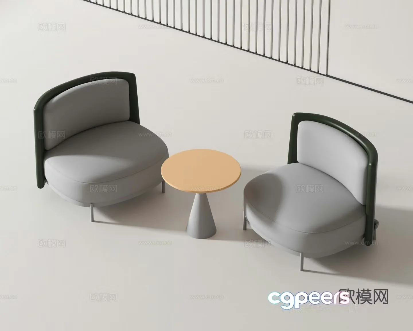 Modern leisure chair corner table 3d model