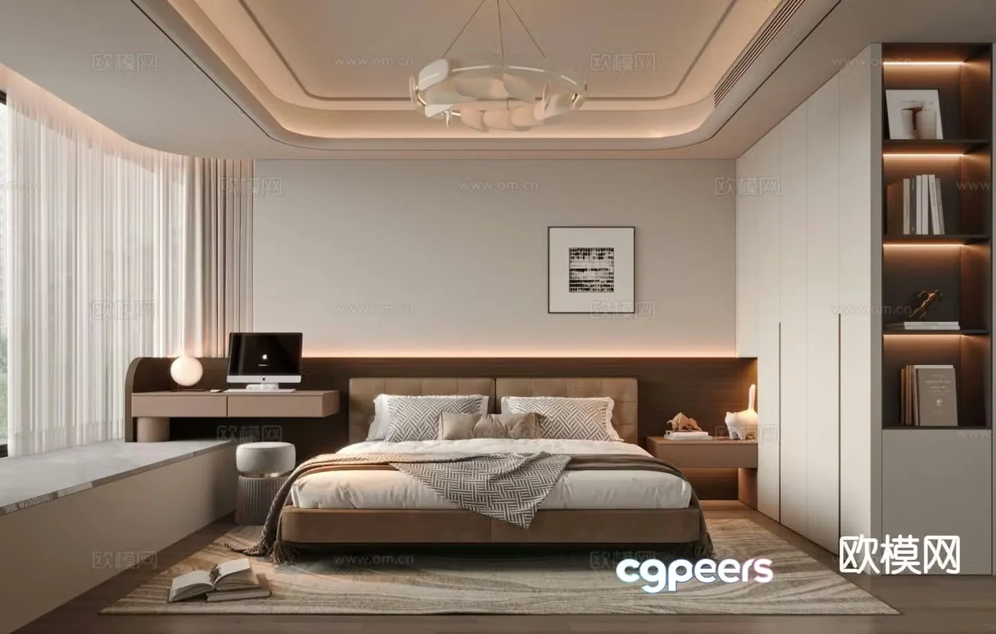 Medieval style bedroom master bedroom 3d model