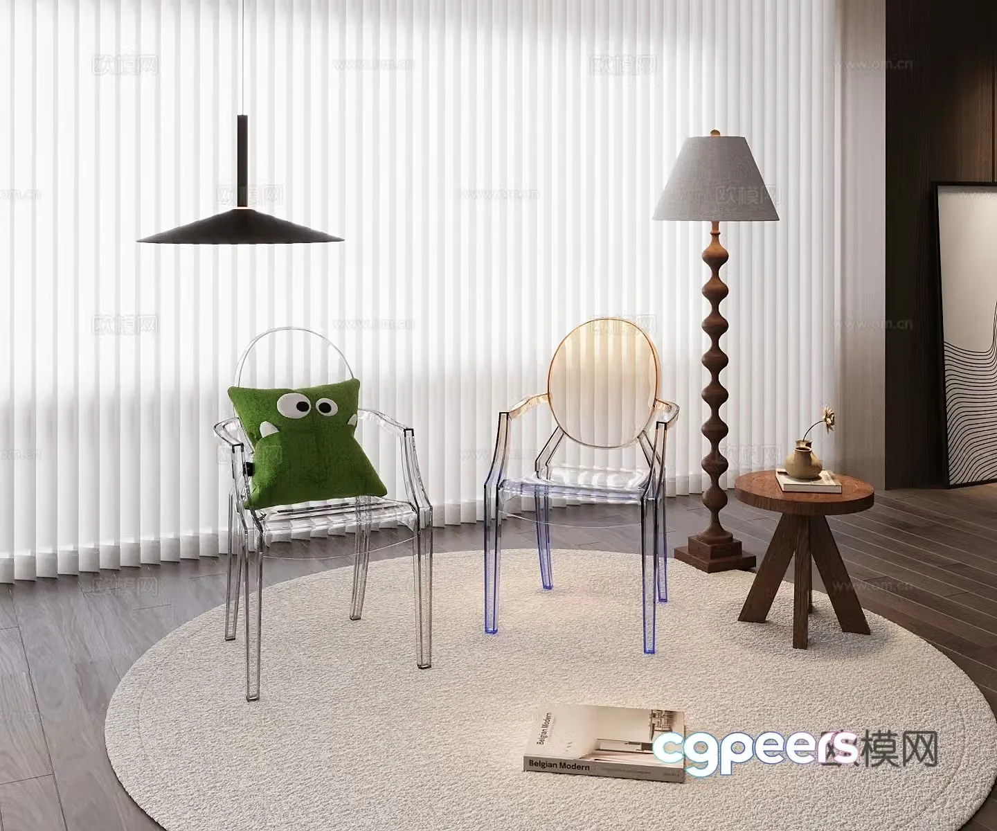 Acrylic single chair 3d model