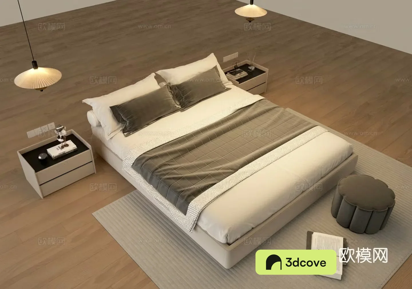 Hyundailess bedside double bed bedside table