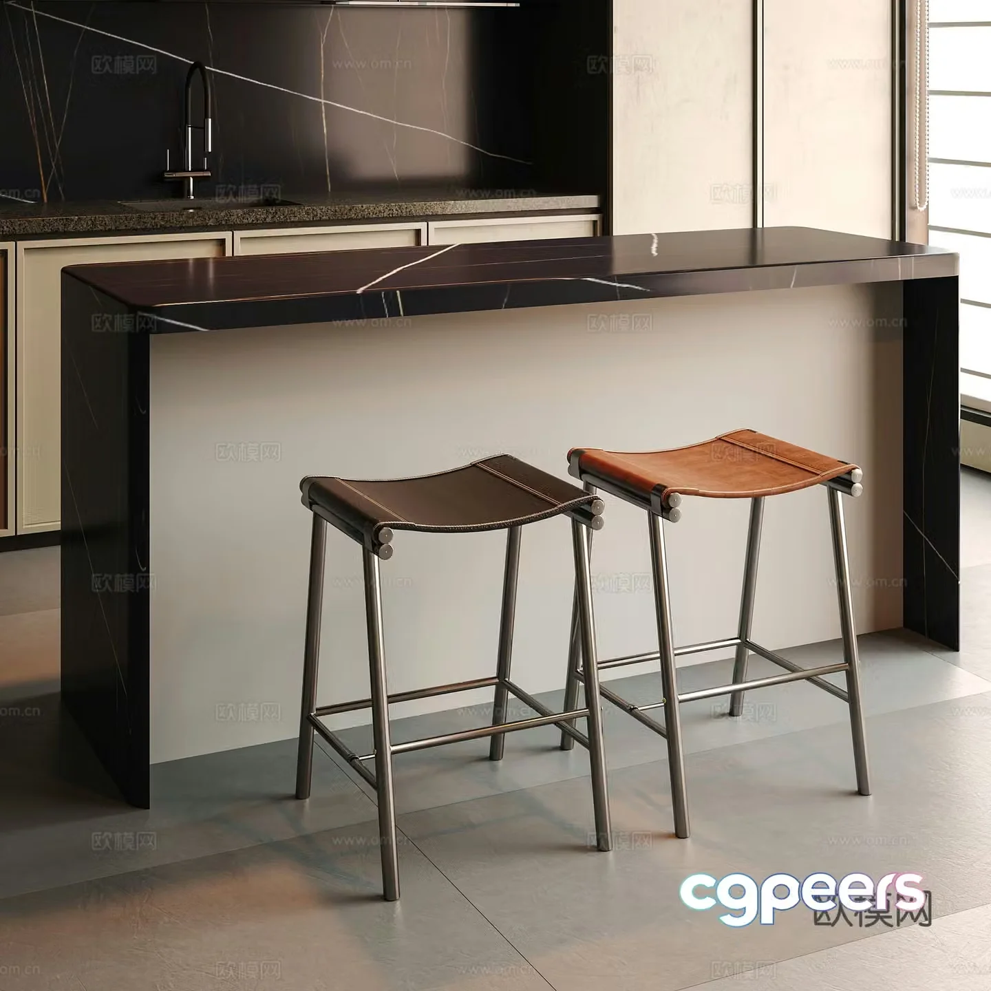 Modern bar chair 3d model