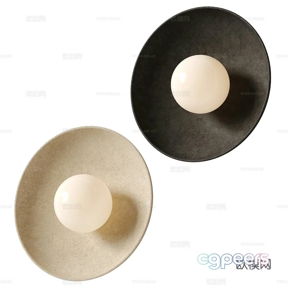 New Chinese style disc wall light 3D model