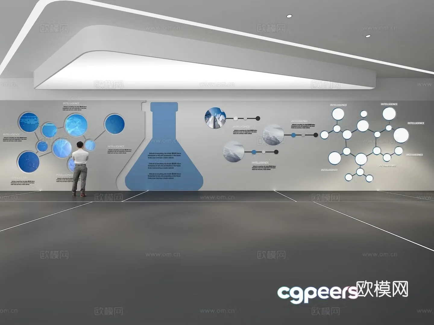 Cultural wall Chemistry culture wall Display wall Classroom Exhibition hall Campus culture Corridor 3D model