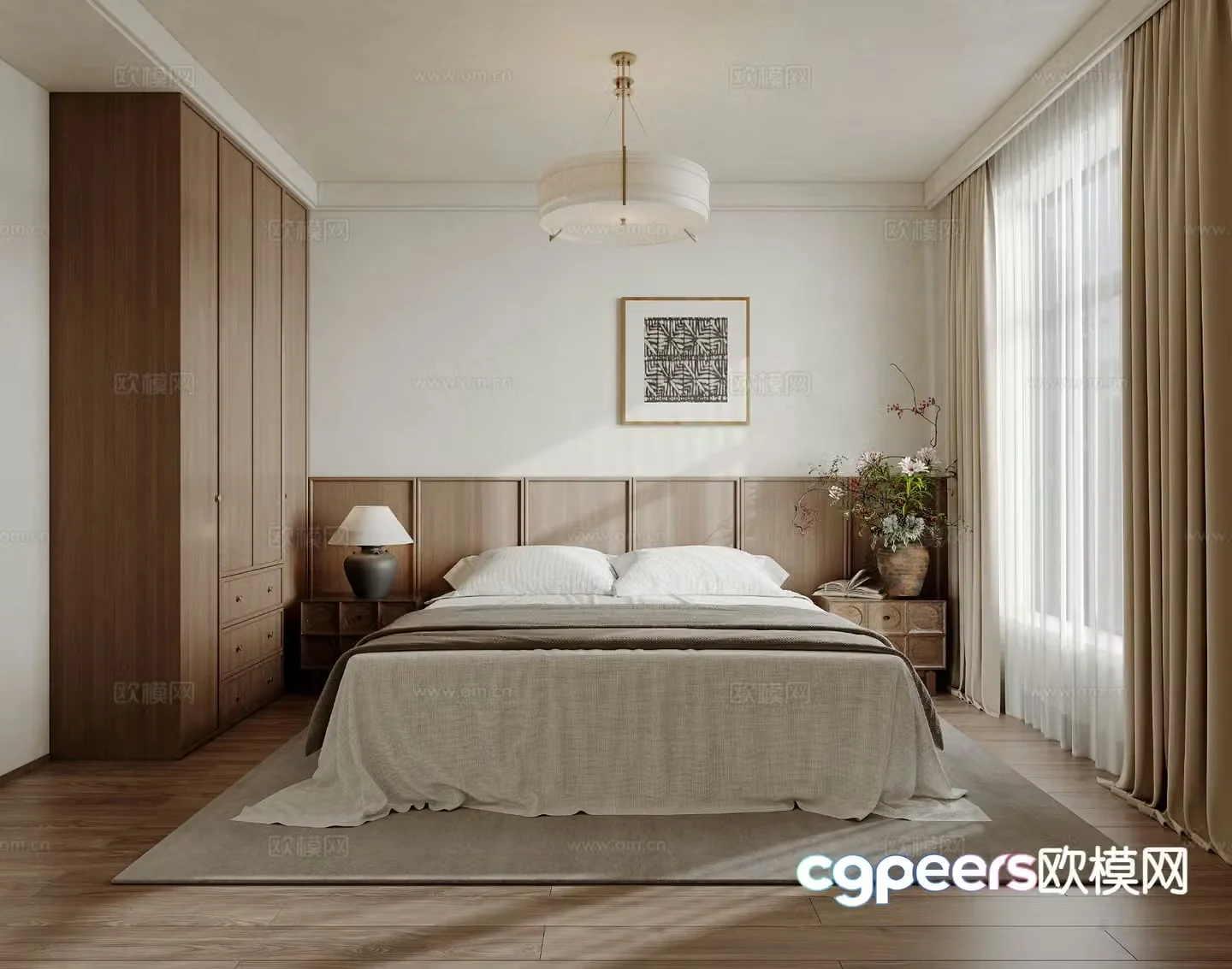 Medieval style bedroom master bedroom 3d model