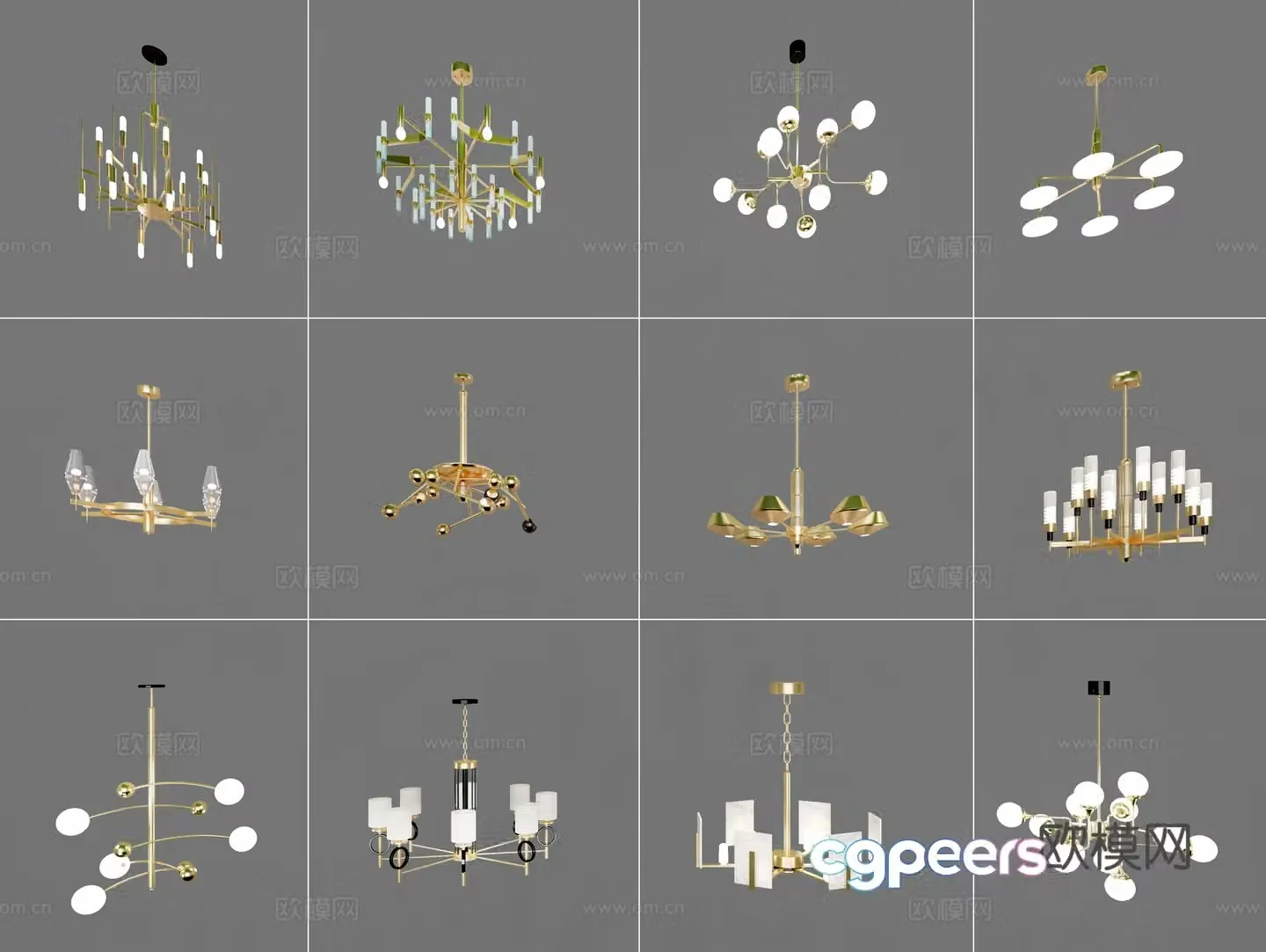 Modern chandelier 3d model