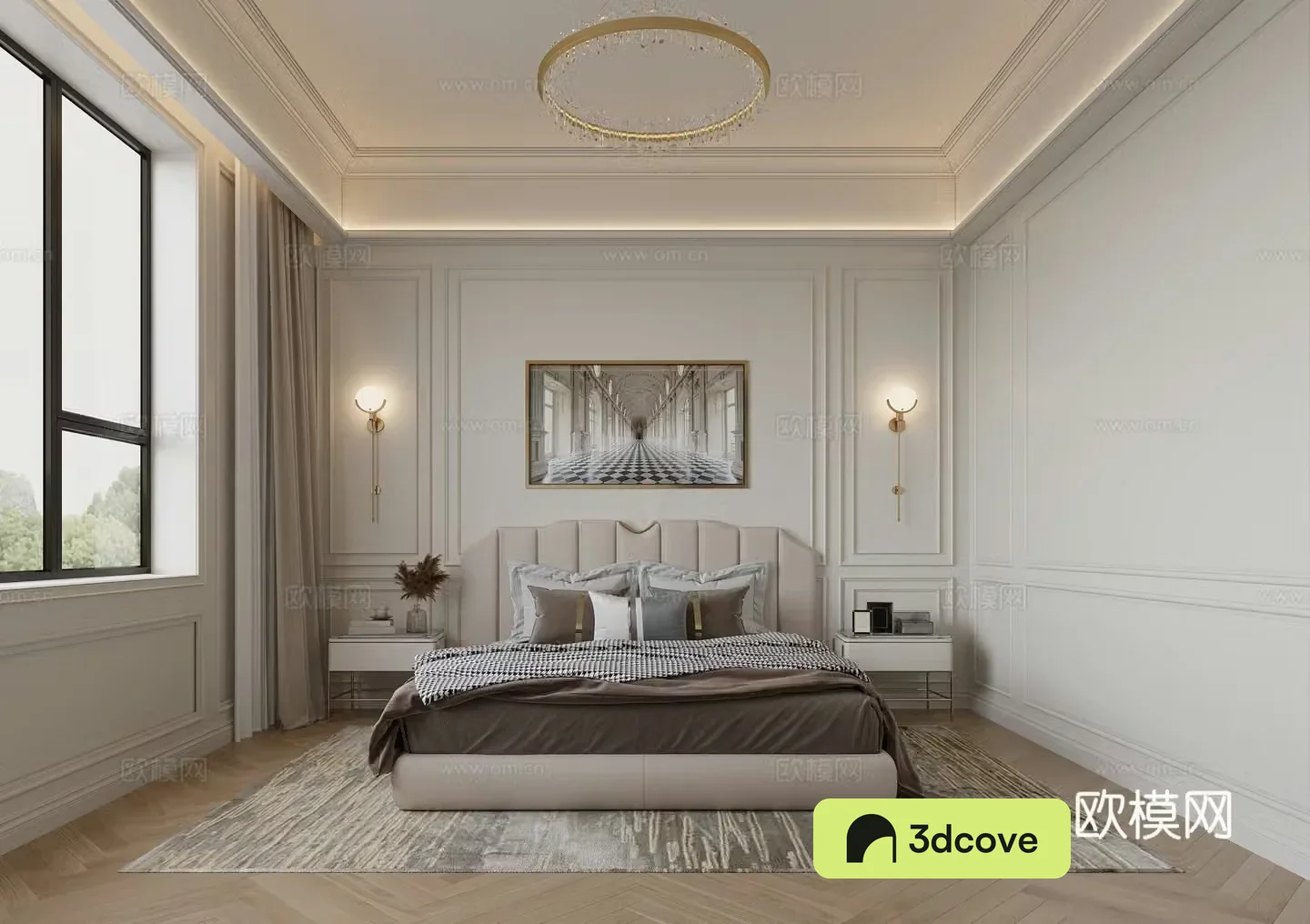 Simple European bedroom