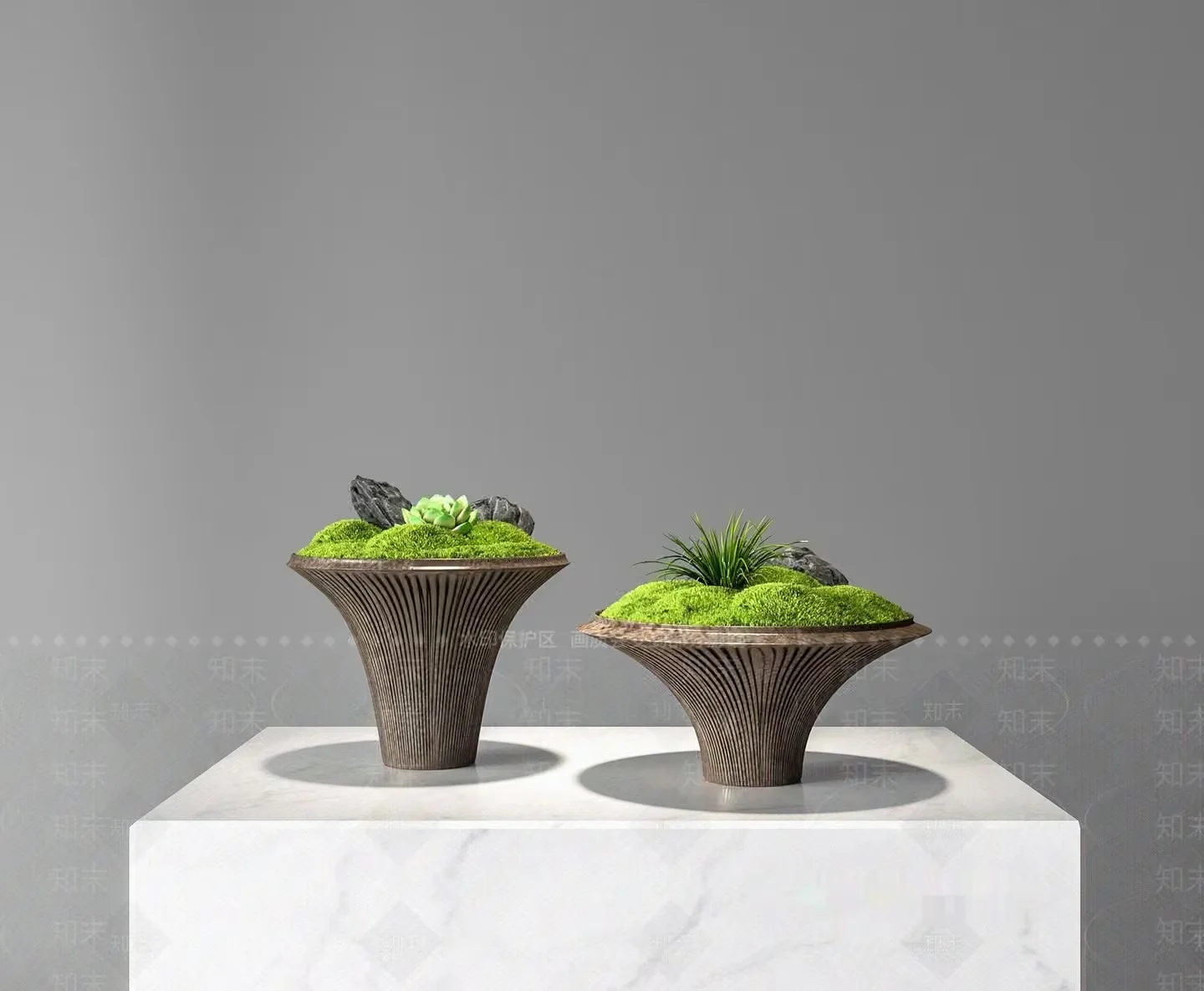 Modern Decorative Planters 3D Model – 4220 – VRAY Render