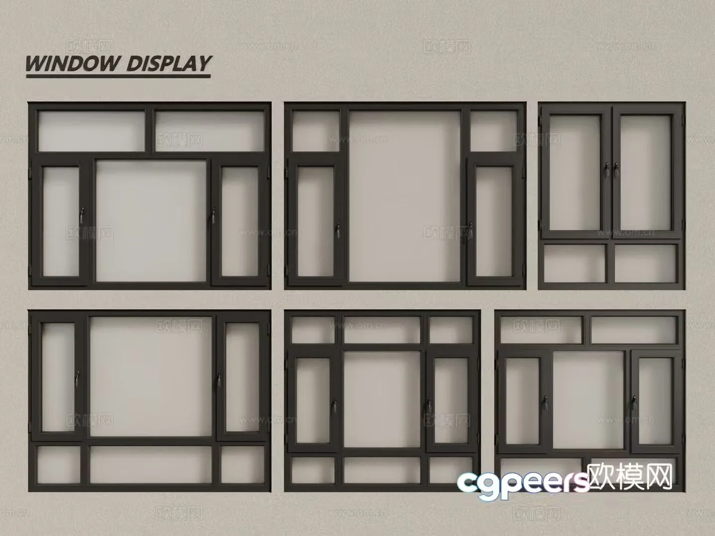 Modern windows aluminum alloy windows casement windows floor-to-ceiling windows 3d model