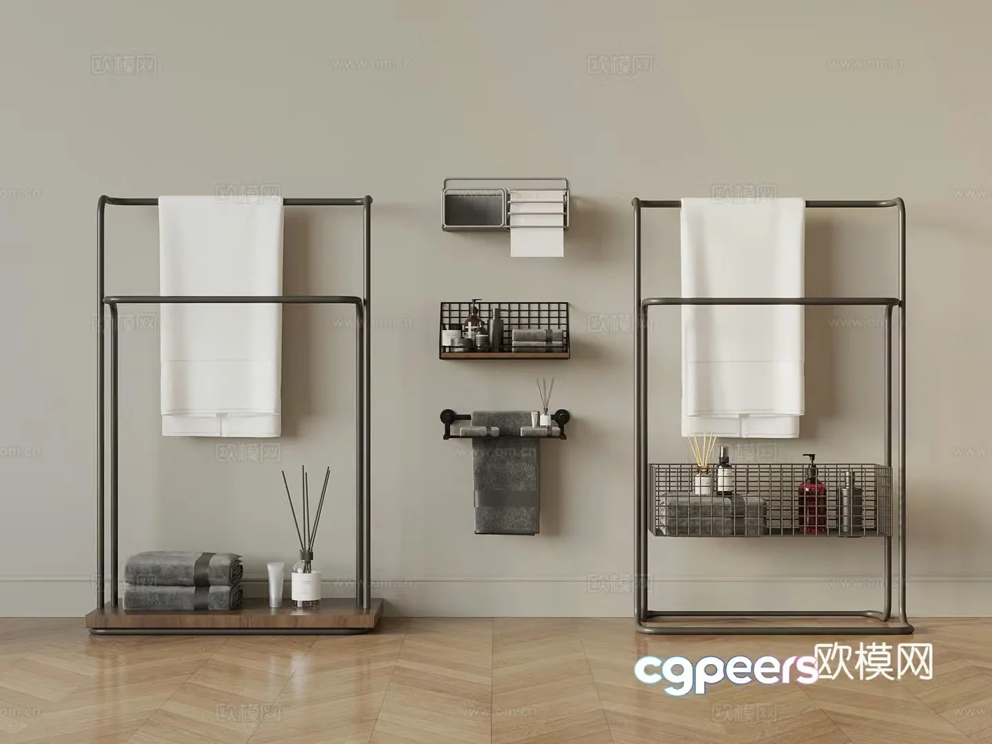 Modern vertical towel rack bathroom products 3d model