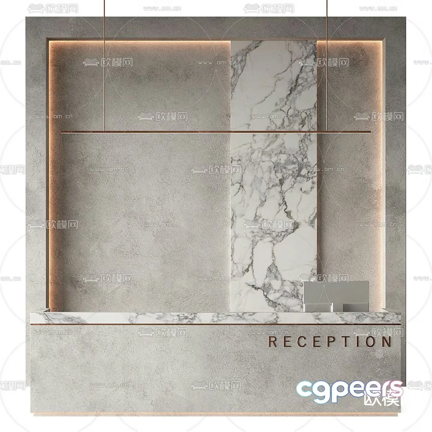 reception desk front desk cashier 3d model