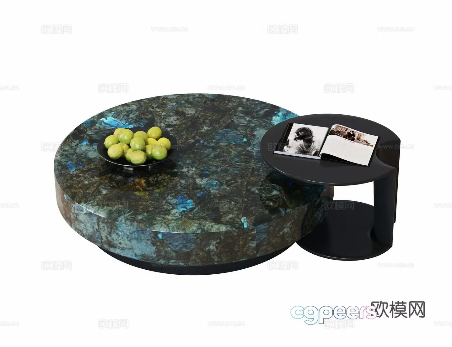 Modern coffee table marble coffee table letter coffee table round coffee table 3D model