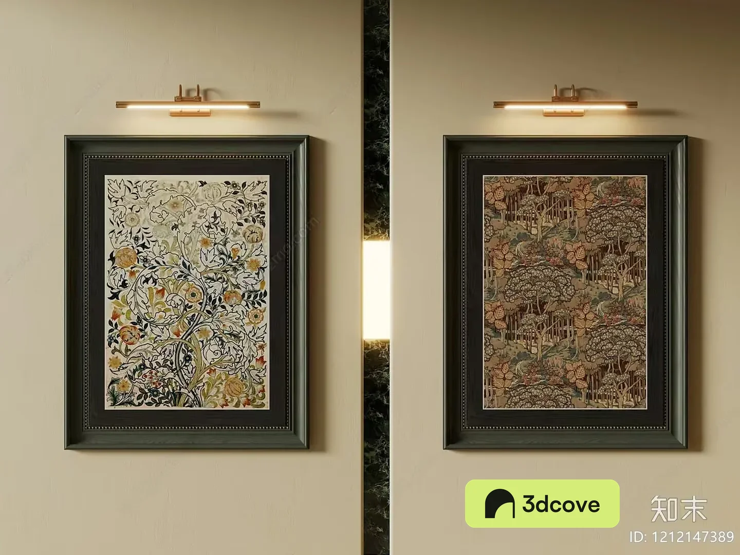 The Image Features Two Framed Paintings