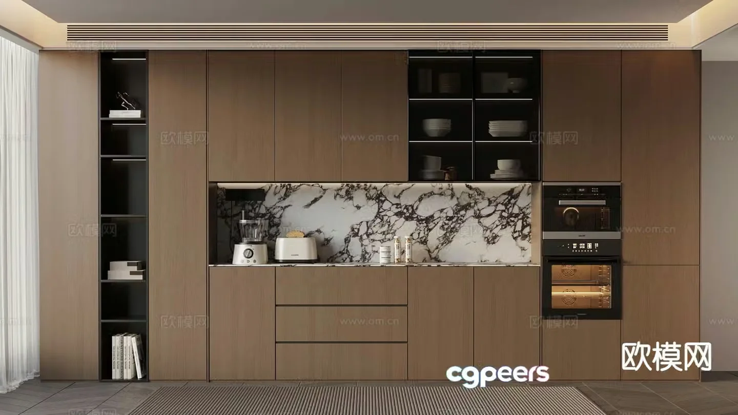 Italian wine cabinet sideboard 3d model