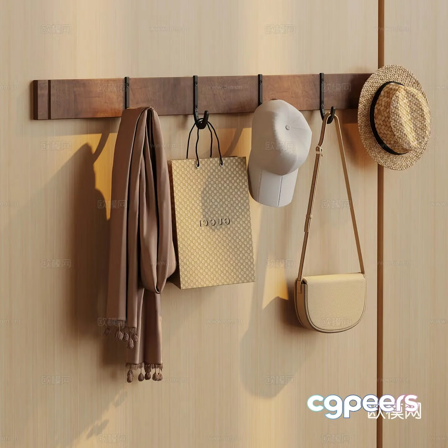 Modern hook hanger 3d model
