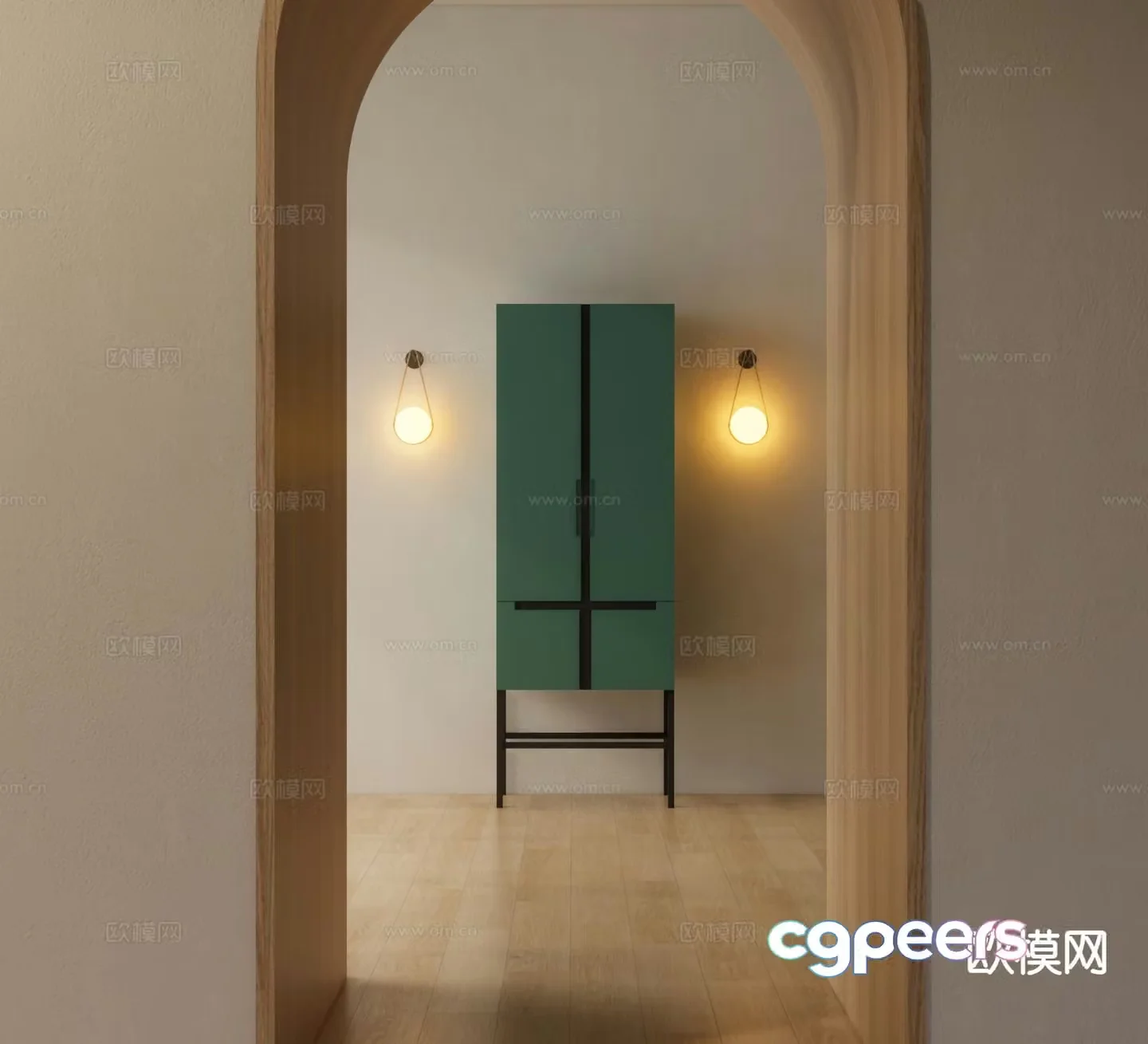 New Chinese style entrance cabinet 3D model