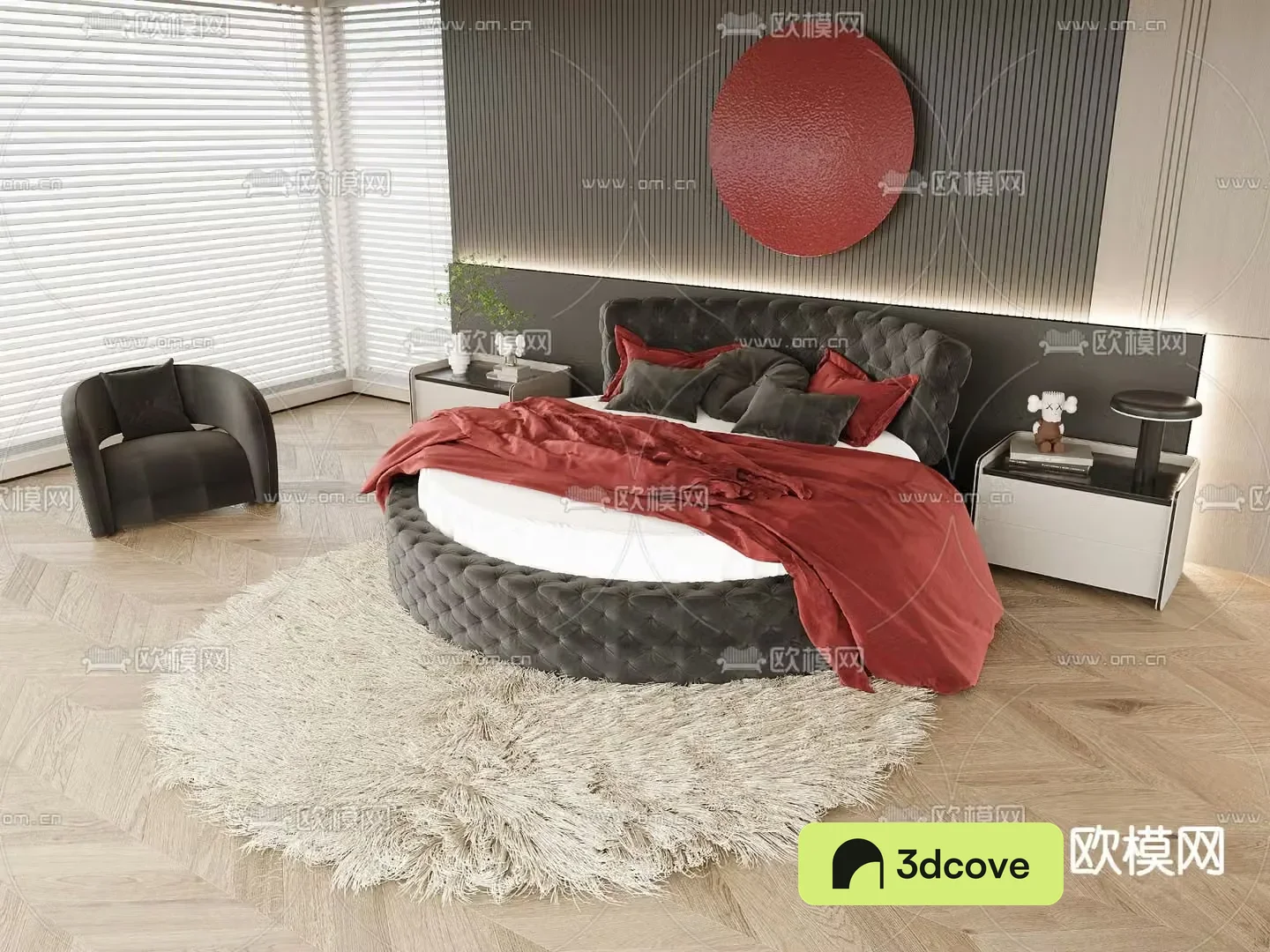 Double bed round bed