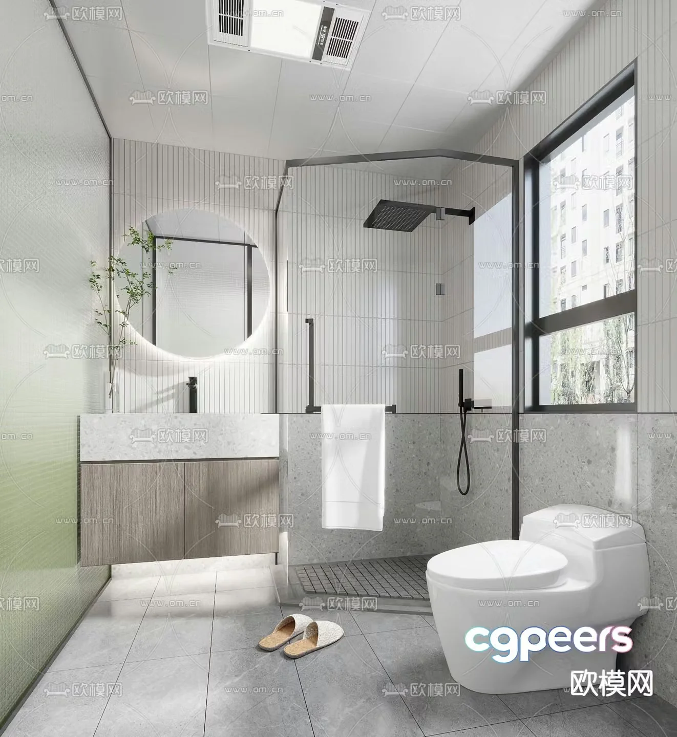 Modern bathroom bathroom toilet 3d model