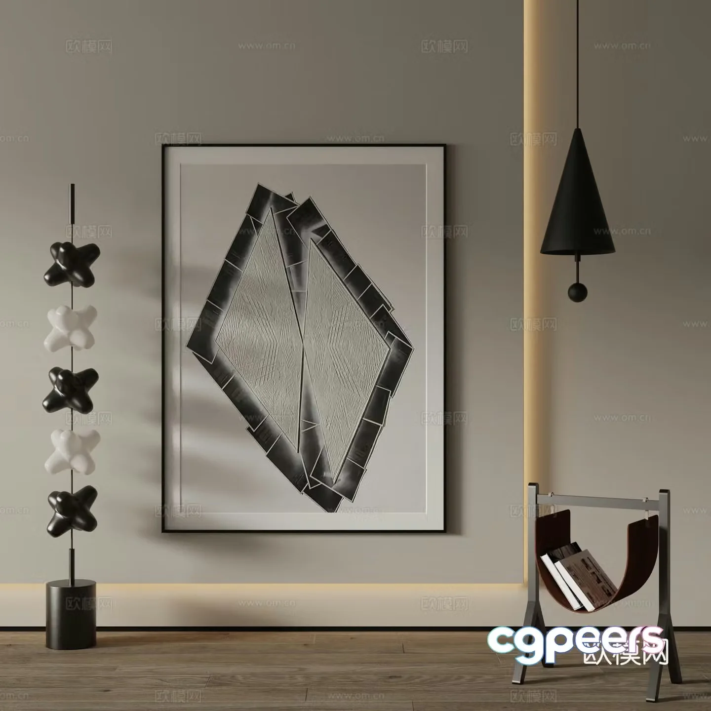 Modern Art Painting Decorative Painting 3D Model
