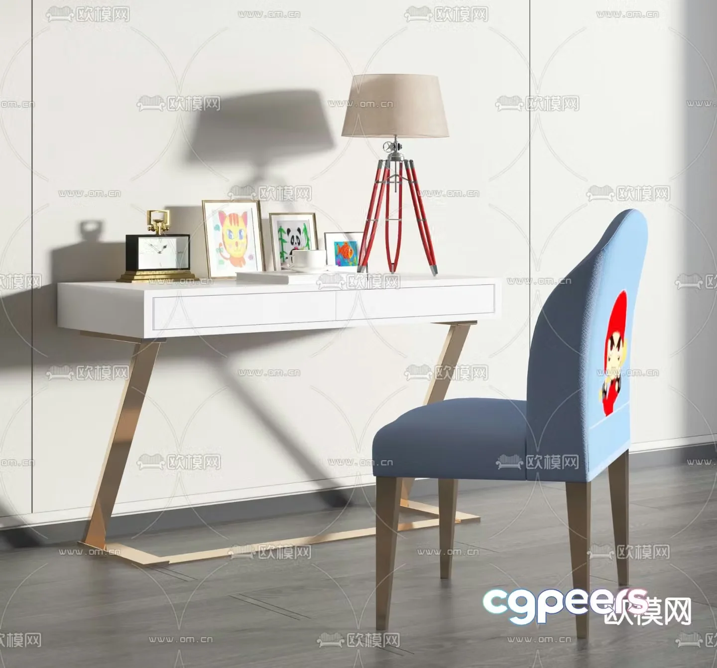 Children’s desk writing desk 3d model
